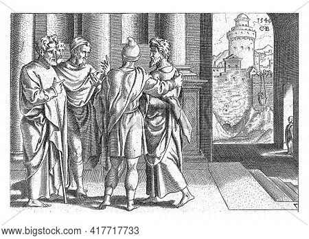 In Jerusalem Barnabas takes Paul to the apostles. The open door shows how Paul can flee Damascus with the help of a basket