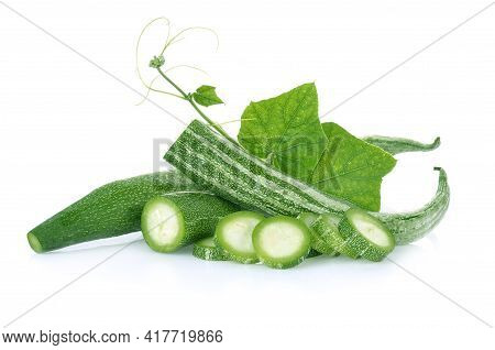 A Snake Gourd Over Isolated On White Background