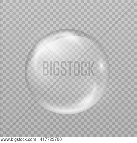 Transparent Water Bubble. Isolated On A Transparent Background.