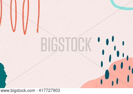 Memphis frame in pink and green abstract colorful doodle memphis drawings