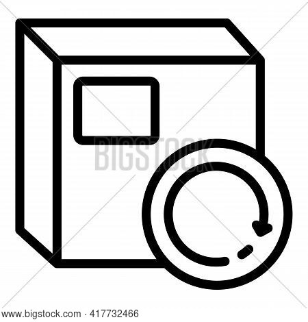 Replace Parcel Icon. Outline Replace Parcel Vector Icon For Web Design Isolated On White Background