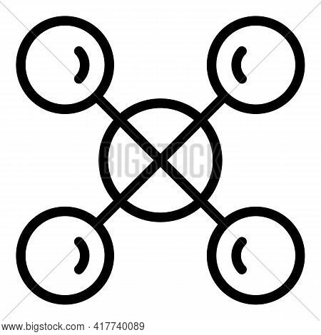 Fintech Blockchain Icon. Outline Fintech Blockchain Vector Icon For Web Design Isolated On White Bac