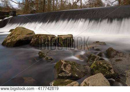 Waterfall Of Sulz Creek Close To Lindlar, Bergisches Land, Germany
