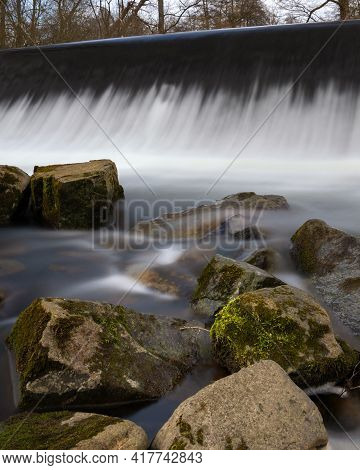 Waterfall Of Sulz Creek Close To Lindlar, Bergisches Land, Germany