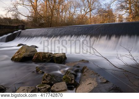 Waterfall Of Sulz Creek Close To Lindlar, Bergisches Land, Germany