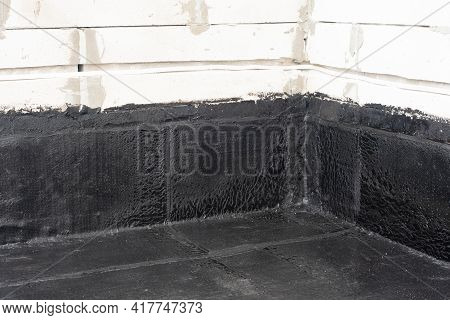 Waterproofing Flat Roof Terrace With Roll Bitumen