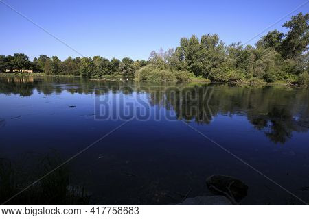Castano Primo (mi), Italy - June 05, 2017: Ticino River, Castano Primo, Lombardy, Italy
