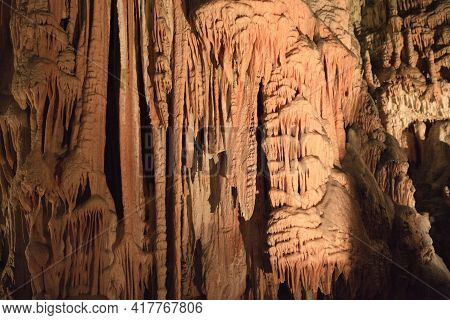 Postojna / Slovenia - December 9, 2017: World Famous Cave Postojna With Stalactites And Stalagmites,