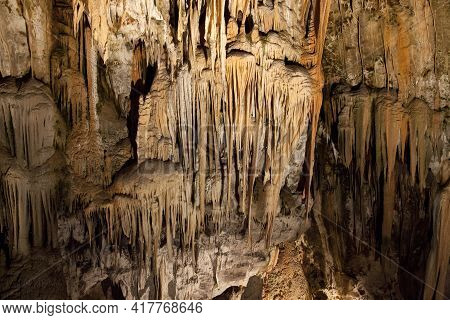 Postojna / Slovenia - December 9, 2017: World Famous Cave Postojna With Stalactites And Stalagmites,