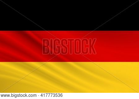 Flag Of Germany. Fabric Texture Of The Flag Of Germany.