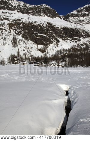 Devero Park ( Verbano-cusio-ossola ), Italy - January 15, 2017: Alpe Devero Park Landscape, Ossola V