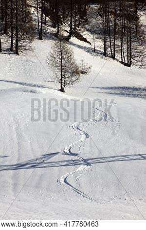 Devero Park ( Verbano-cusio-ossola ), Italy - January 15, 2017: Alpe Devero Park Landscape, Ossola V