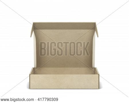 Blank Tuck In Flap Packaging Box Mockup. 3d Illustration Isolated On White Background