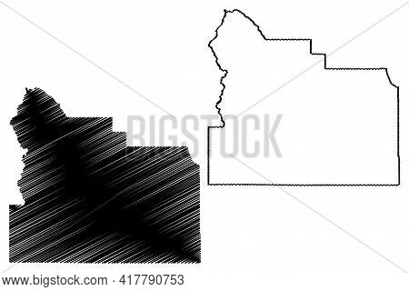 Yakima County, State Of Washington (u.s. County, United States Of America, Usa, U.s., Us) Map Vector
