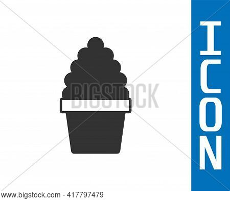 Grey Cactus Peyote In Pot Icon Isolated On White Background. Plant Growing In A Pot. Potted Plant Si