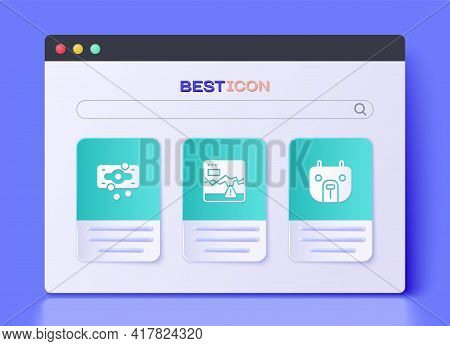 Set Failure Stocks Market, Stacks Paper Money Cash And Bear Icon. Vector