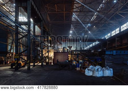Iron Casting At The Foundry At Metallurgical Factory