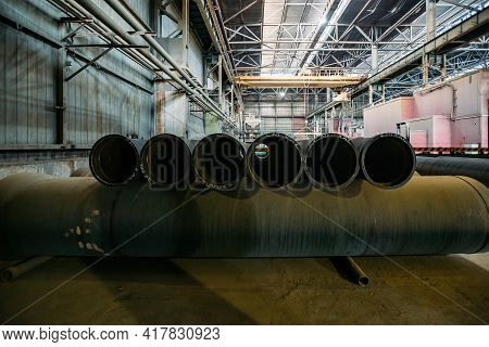 New Cast Iron Pipes For Pipeline Construction In Warehouse