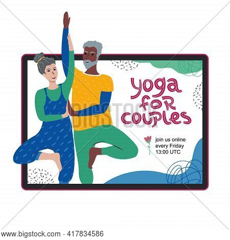 Yoga For Coples Class Ad On A Tablet Screen
