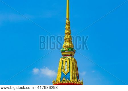 Colorful Wat Don Mueang Phra Arramluang Buddhist Temple Bangkok Thailand.