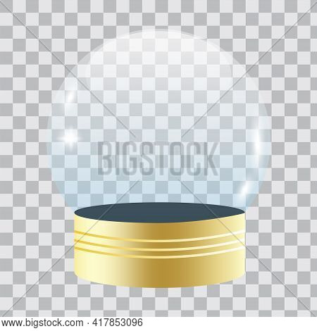 3d Icon With Blue Christmas Empty Ball On Light Background. Vector Illustration. Stock Image.