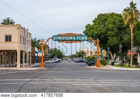 An Entrance Road Going In Yuma, Arizona