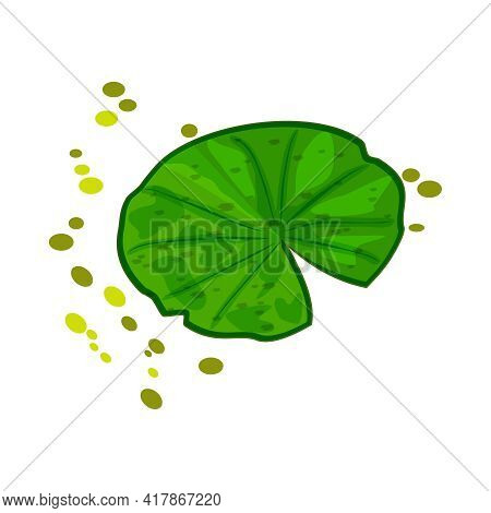 Lily Pad Isolated On White Background. Lotus Leaf Logo Design. Cartoon Water Lilypad. Lilies Plant I