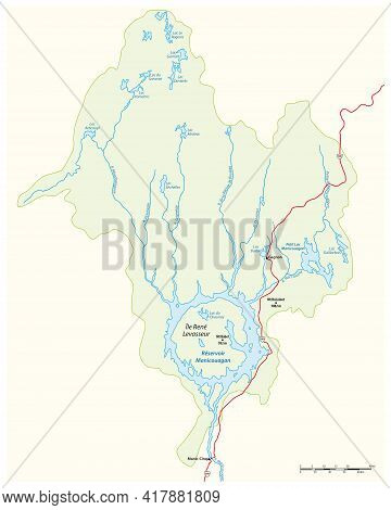 Vector Map Of Réservoir Manicouagan, Quebec, Canada