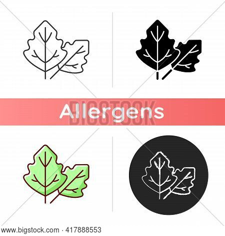 Lambs Quarters Icon. Cause Of Allergic Reaction. Lambsquarters, Goosefoot Leaves. Wildflower Allerge