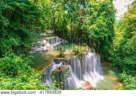Landscape Of Huai Mae Khamin Waterfall Srinakarin National Park At Kanchanaburi Thailand.huai Mae Kh
