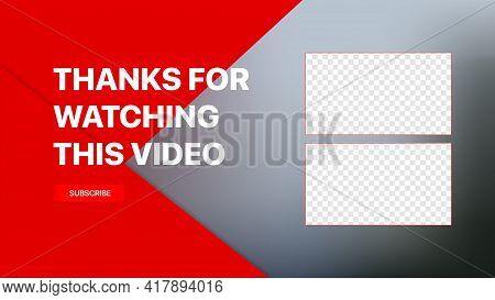 Video Service Packshot Template. Put Your Content Into Placeholders. Social Media Vector Blank Wiref