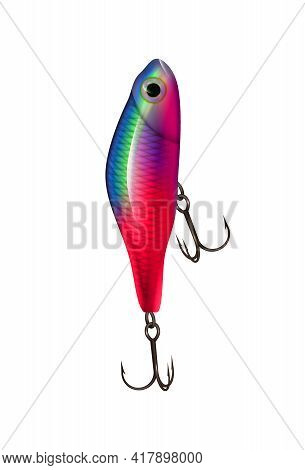 Realistic Fishing Equipment Icon With Colorful Spoonbait Vector Illustration