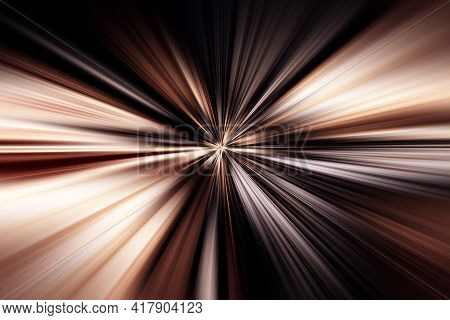 Abstract Radial Zoom Blur Surface Of Brown, Gray And Black Tones. Abstract Brown, Gray Background Wi