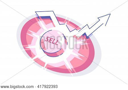 Sell Button And Up Arrow Vector Illustration