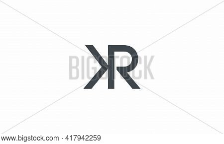 Kr Logo Letter Isolated On White Background.