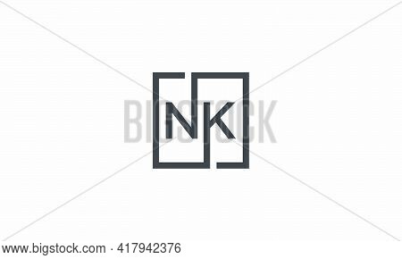 Nk Square Logo Concept Isolated On White Background.