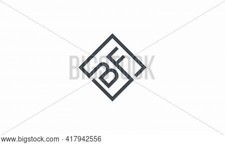 Square Bf Logo Concept Isolated On White Background.