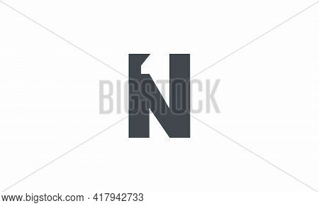 N1 Or 1n Letter Logo Design Concept Isolated On White Background.
