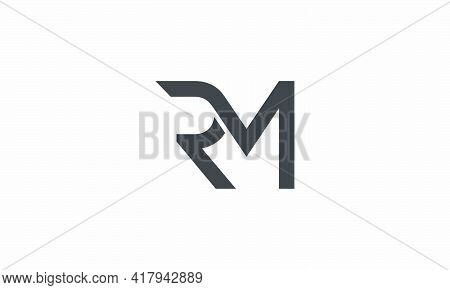 Rm Letter Logo Concept Isolated On White Background.