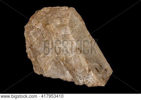 Macro Of A Stone Moonstone Mineral On A Black Background Close Up