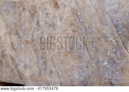 Macro Of A Stone Moonstone Mineral On A Black Background