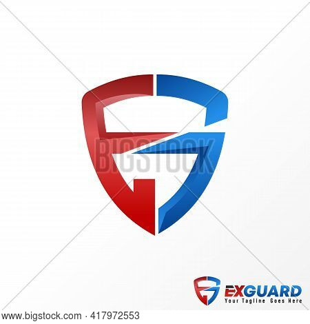 Letter Eg Or Ge Logo Vector Stock. Shield Abstract Design Concept. Can Be Used As A Symbol Related T