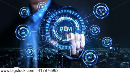 Plm Product Lifecycle Management System Technology Concept. Technology, Internet And Network Concept