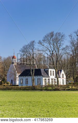 Little White Church In The Village Of Breede, Netherlands