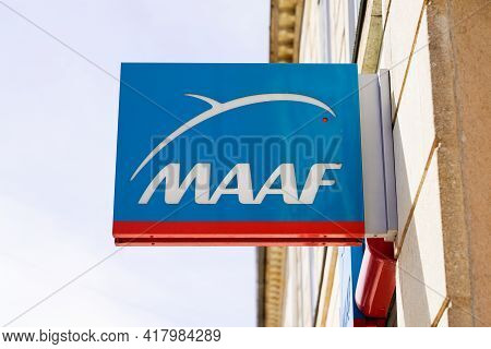 Bordeaux , Aquitaine France - 04 22 2021 : Maaf Sign Office Text French Insurance Brand Signage Logo