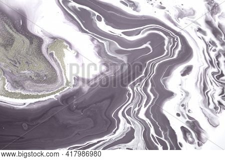 Light Grey Marble Texture. Liqued Ink Background.