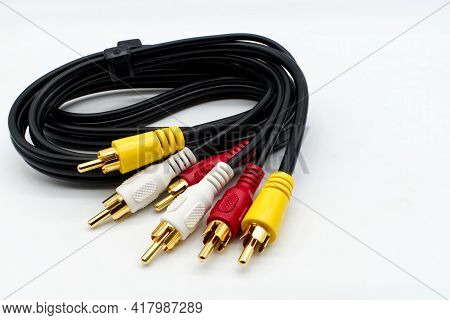 Audio Video Cable Isolated On White Background