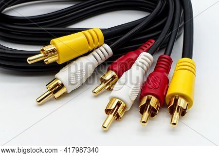 Audio Video Cable Isolated On White Background