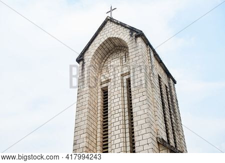 An Iconic Stone Church Of Sapa Named Holy Rosary Church The Gothic Style Church Located In The Heart