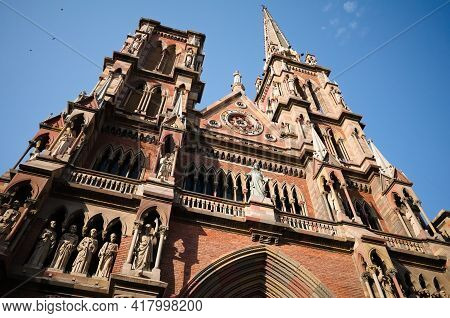 Catholic Church In Neogothic Architectural Style Called Iglesia Del Sagrado Corazon De Jesus Or Igle